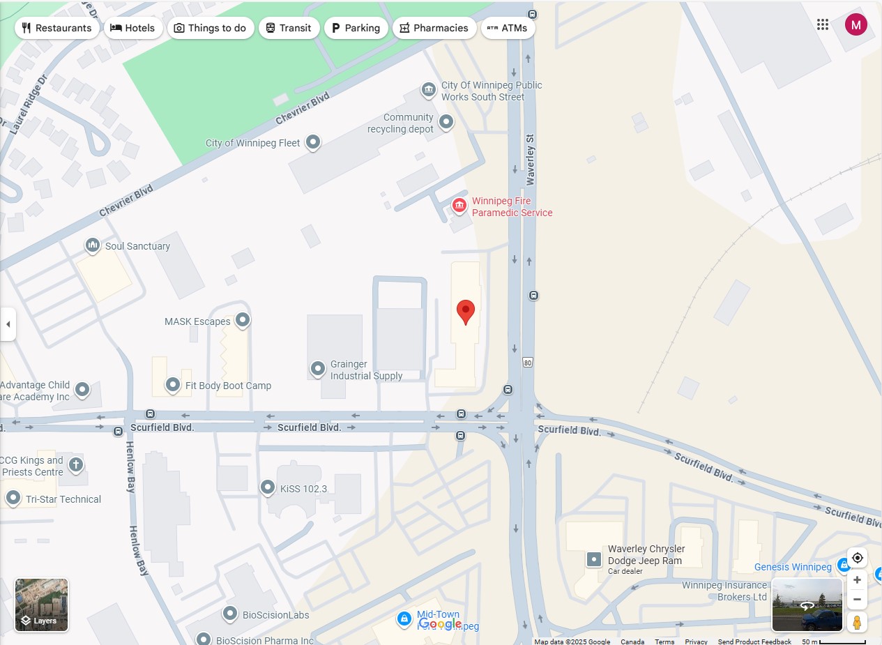 Map showing 5 Scurfield Blvd #20, Winnipeg